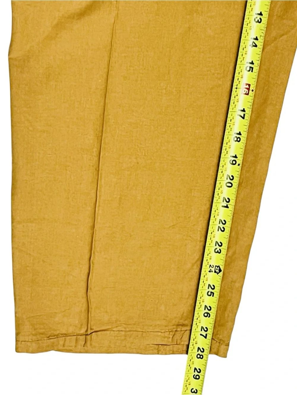Vintage Vitali 100% Linen Men’s Pants Pleated Mustard/Yellow Pockets Sz 40x28